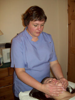 Client receiving facial